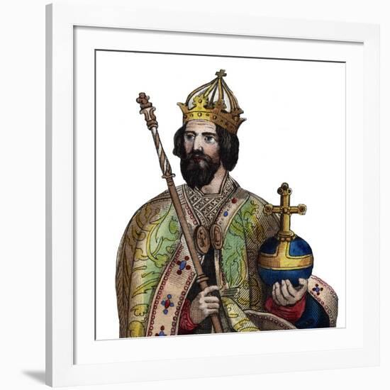 Portrait of Charlemagne (742-814), King of the Franks-French School-Framed Giclee Print