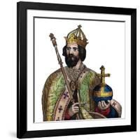 Portrait of Charlemagne (742-814), King of the Franks-French School-Framed Giclee Print