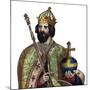 Portrait of Charlemagne (742-814), King of the Franks-French School-Mounted Giclee Print