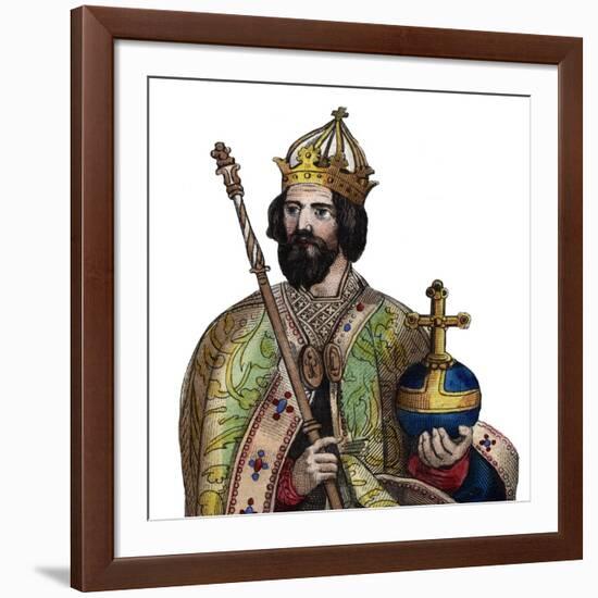 Portrait of Charlemagne (742-814), King of the Franks-French School-Framed Giclee Print