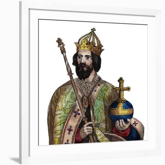 Portrait of Charlemagne (742-814), King of the Franks-French School-Framed Giclee Print