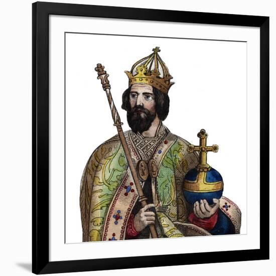 Portrait of Charlemagne (742-814), King of the Franks-French School-Framed Giclee Print