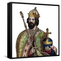 Portrait of Charlemagne (742-814), King of the Franks-French School-Framed Stretched Canvas