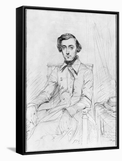 Portrait of Charles Alexis Henri Clerel De Tocqueville, 1844-Theodore Chasseriau-Framed Stretched Canvas