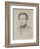 Portrait of Charles Allston Collins, 1850 (Graphite on Discoloured Cream Paper)-John Everett Millais-Framed Giclee Print