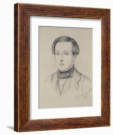 Portrait of Charles Allston Collins, 1850 (Graphite on Discoloured Cream Paper)-John Everett Millais-Framed Giclee Print