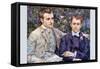 Portrait of Charles and George-Pierre-Auguste Renoir-Framed Stretched Canvas