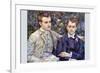 Portrait of Charles and George-Pierre-Auguste Renoir-Framed Premium Giclee Print