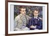 Portrait of Charles and George-Pierre-Auguste Renoir-Framed Premium Giclee Print