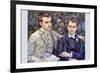 Portrait of Charles and George-Pierre-Auguste Renoir-Framed Premium Giclee Print