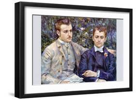 Portrait of Charles and George-Pierre-Auguste Renoir-Framed Art Print