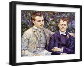 Portrait of Charles and George-Pierre-Auguste Renoir-Framed Art Print