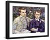 Portrait of Charles and George-Pierre-Auguste Renoir-Framed Art Print