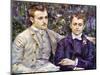 Portrait of Charles and George-Pierre-Auguste Renoir-Mounted Art Print