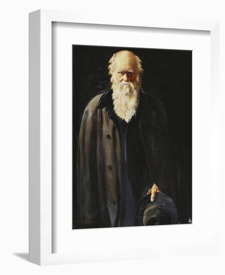 Portrait of Charles Darwin, Standing Three Quarter Length, 1897-John Collier-Framed Giclee Print