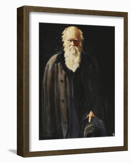 Portrait of Charles Darwin, standing three quarter length-John Collier-Framed Giclee Print