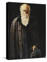 Portrait of Charles Darwin, standing three quarter length-John Collier-Stretched Canvas