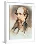 Portrait of Charles Dickens, 1869-E. Goodwyn Lewis-Framed Giclee Print