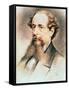 Portrait of Charles Dickens, 1869-E. Goodwyn Lewis-Framed Stretched Canvas