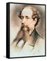 Portrait of Charles Dickens, 1869-E. Goodwyn Lewis-Framed Stretched Canvas