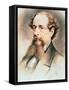 Portrait of Charles Dickens, 1869-E. Goodwyn Lewis-Framed Stretched Canvas