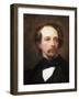 Portrait of Charles Dickens, British Writer, Detail (Oil on Canvas, 1855)-Ary Scheffer-Framed Giclee Print