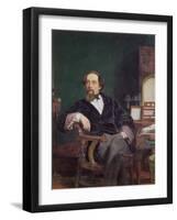 Portrait of Charles Dickens-William Powell Frith-Framed Giclee Print