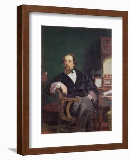 Portrait of Charles Dickens-William Powell Frith-Framed Giclee Print