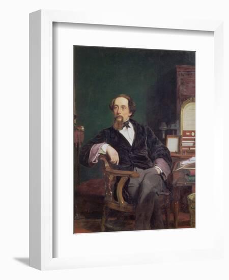 Portrait of Charles Dickens-William Powell Frith-Framed Giclee Print