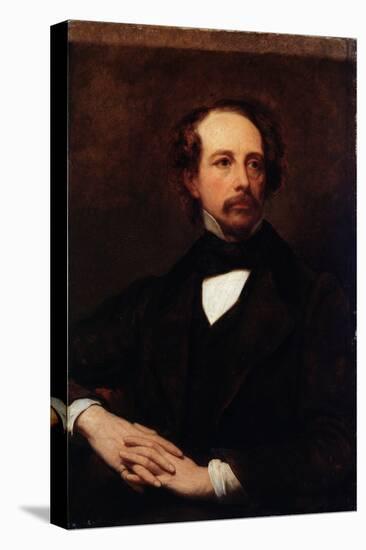 Portrait of Charles Dickens-Ary Scheffer-Stretched Canvas
