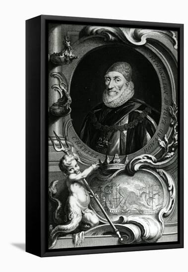 Portrait of Charles Howard-Jacobus Houbraken-Framed Stretched Canvas