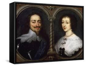 Portrait of Charles I and Henrietta Maria of England by Anthonie-null-Framed Stretched Canvas