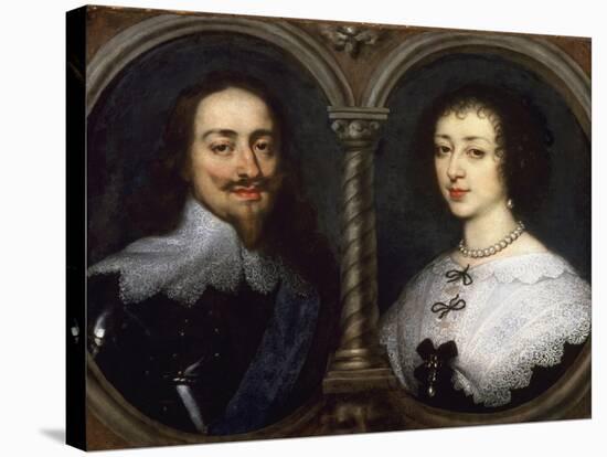 Portrait of Charles I and Henrietta Maria of England by Anthonie-null-Stretched Canvas