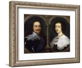 Portrait of Charles I and Henrietta Maria of England by Anthonie-null-Framed Giclee Print