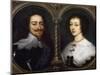 Portrait of Charles I and Henrietta Maria of England by Anthonie-null-Mounted Giclee Print