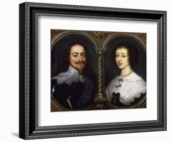 Portrait of Charles I and Henrietta Maria of England by Anthonie-null-Framed Giclee Print