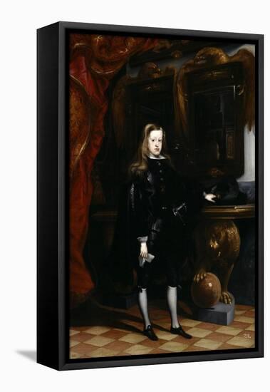 Portrait of Charles II, c.1675-Don Juan Carreno de Miranda-Framed Stretched Canvas