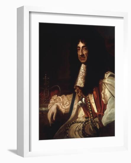 Portrait of Charles II-Godfrey Kneller-Framed Giclee Print