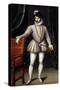 Portrait of Charles Ix, King of France - by Francois Clouet-null-Stretched Canvas