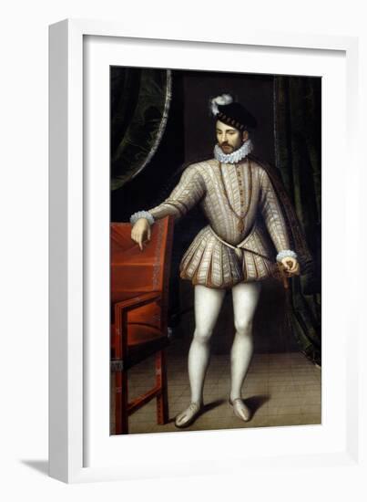 Portrait of Charles Ix, King of France - by Francois Clouet-null-Framed Giclee Print