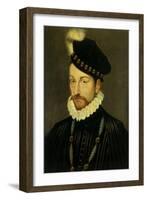 Portrait of Charles IX, King of France. Ca. 1570-Francois Clouet-Framed Art Print