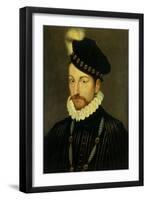 Portrait of Charles IX, King of France. Ca. 1570-Francois Clouet-Framed Art Print