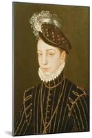 Portrait of Charles IX (Panel) (Related to Drawing in Hermitage, St. Petersburg)-Francois Clouet-Mounted Giclee Print