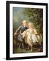 Portrait of Charles Philippe of France (1757-1836) (Later Charles X) and His Sister Marie Adelaide-Francois-Hubert Drouais-Framed Giclee Print