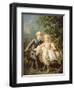 Portrait of Charles Philippe of France (1757-1836) (Later Charles X) and His Sister Marie Adelaide-Francois-Hubert Drouais-Framed Giclee Print