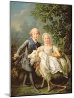 Portrait of Charles Philippe of France (1757-1836) (Later Charles X) and His Sister Marie Adelaide-Francois-Hubert Drouais-Mounted Giclee Print