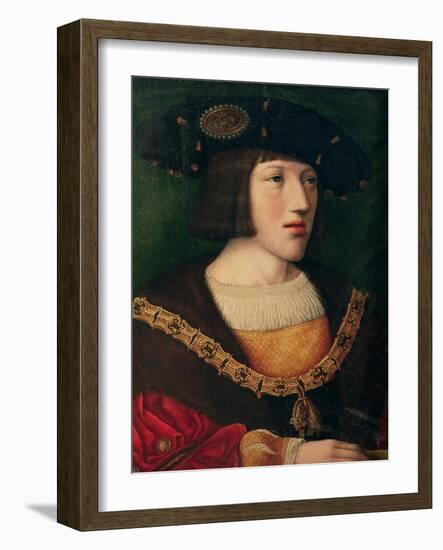 Portrait of Charles V (1500-58), at the Age of About Sixteen, 1516-Bernard van Orley-Framed Giclee Print