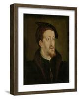 Portrait of Charles V, Holy Roman Emperor, Manner of Jan Cornelisz Vermeyen.-Jan Cornelisz Vermeyen-Framed Art Print