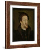 Portrait of Charles V, Holy Roman Emperor, Manner of Jan Cornelisz Vermeyen.-Jan Cornelisz Vermeyen-Framed Art Print