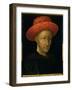 Portrait of Charles VII (1403-61) (Oil on Panel)-Jean Fouquet-Framed Giclee Print